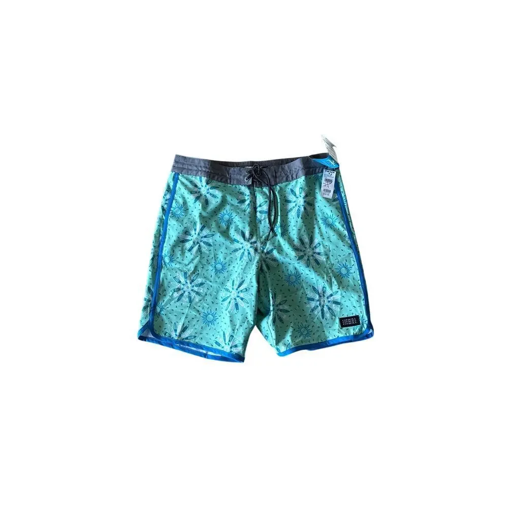 O'Neill Cruzer Boardshorts Teal Floral Print Hyperfreak Stretch NWT Men's 31